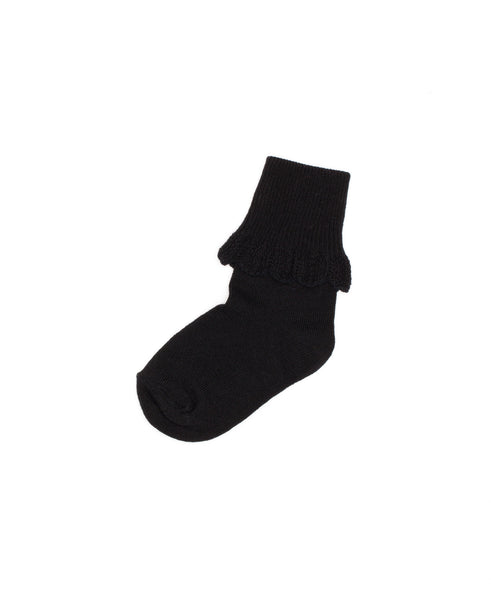 Turncuff With Crochet Edge Black Socks