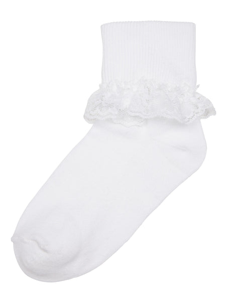 Single Lace On Cotton Cuff Socks