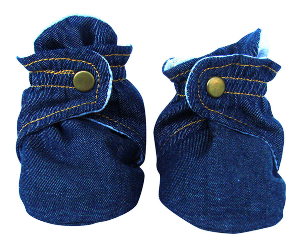 Infant Denim Blue Baby Booties
