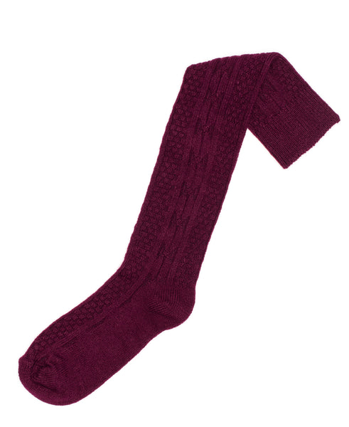 Acrylic & Spandex Cable Knit  Socks