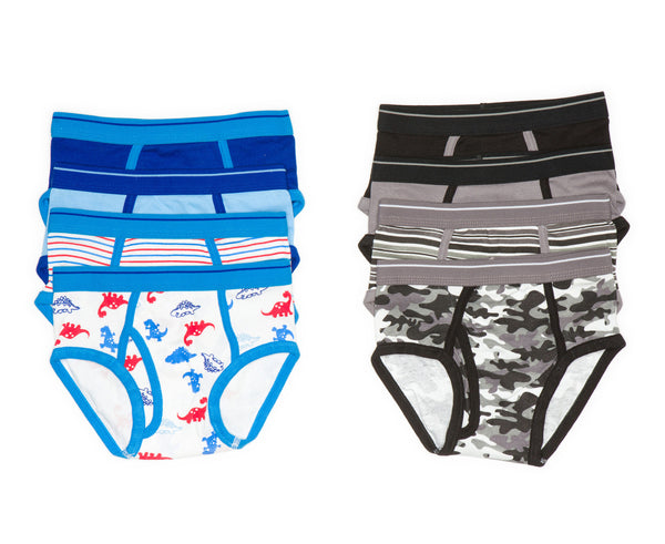 8-Pack 100%  Cotton Dinosaur Camo Underwear Briefs