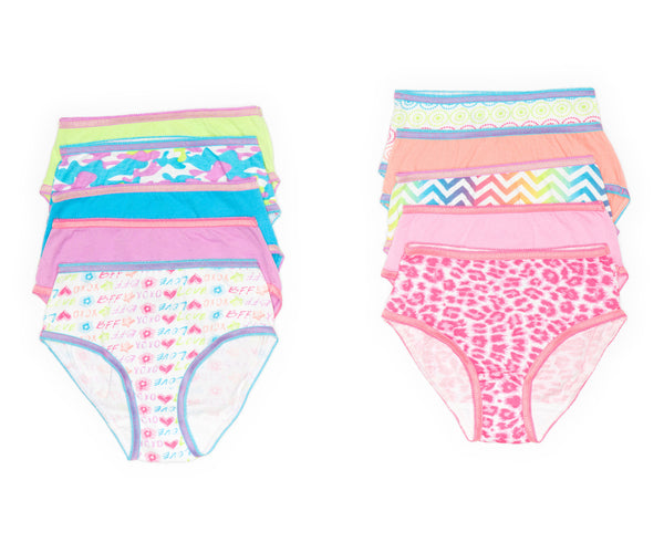 10-Pack 100%  Cotton Colorful Hearts Panties