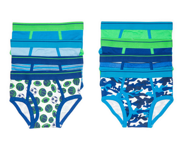 8-Pack 100% Cotton Sports Camo Underwear Briefs