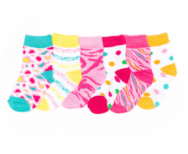 6-Pack Animal Print Polka Dots Printed Socks