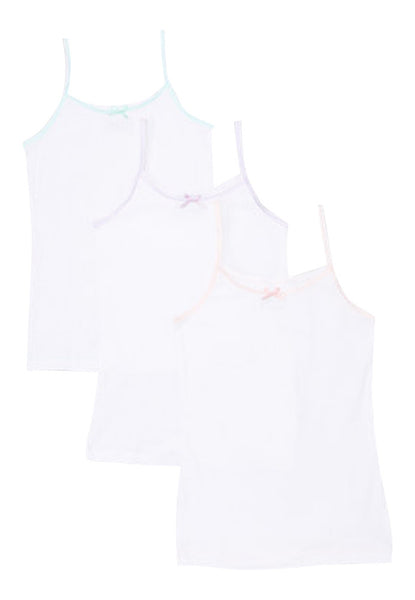 3-Pack White Camisole Undershirt 100% Combed Cotton