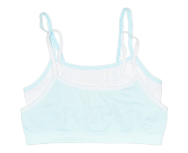 2-Pack Seamless Performance Crop Bra White / Blue