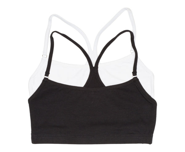 2-Pack Racerback Crop Bra  Black / White