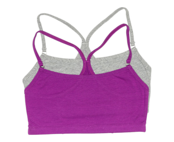 2-Pack Racerback Crop Bra  Grey Mix / Purple
