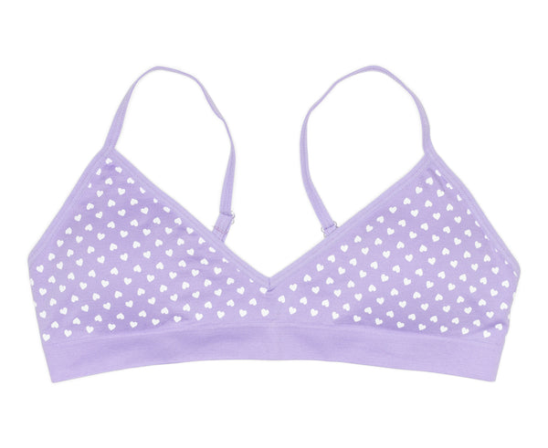 Seamless Bralette Purple / White Hearts